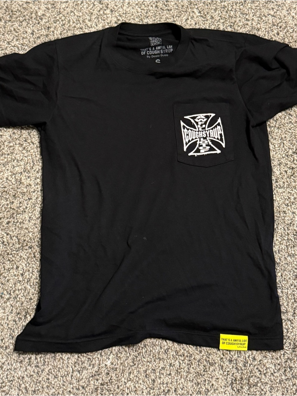 Cough Syrup Black Short-Sleeve Pocket Tee